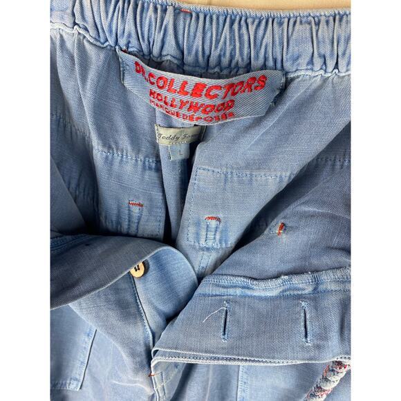 Dr Collectors Teddy Forever Pants Sz Large Blue Linen/Cotton Harem Slouchy - Picture 3 of 10